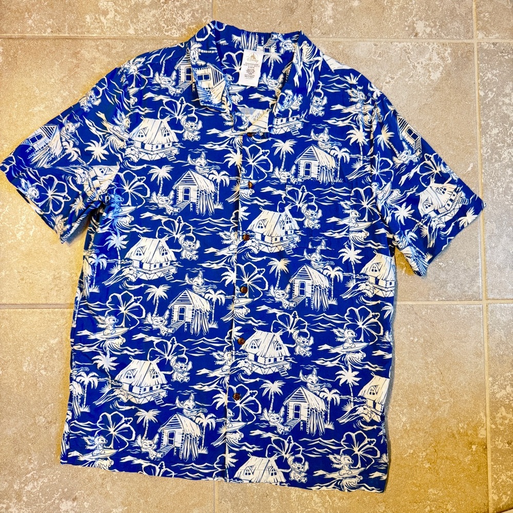 Stitch Tropical Vibes – Blue Hawaiian Island Shirt